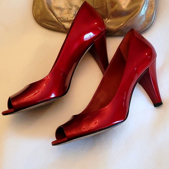 ANTONIO MELANI Shoes - Antonio Melani Red Peep-toe Heels